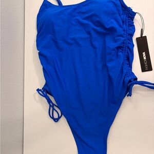 Fashion Nova Royal Blue Ruched Swimsuit